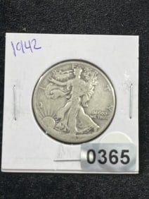 1942 Walking Liberty Half Dollar Silver Coin