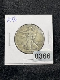 1943 Walking Liberty Half Dollar Silver Coin