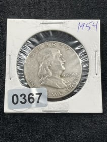 1954 Franklin Half Dollar Silver Coin