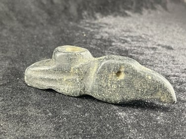 4 & 1/4" Stone Hawk Effigy Pipe Indian Artifact Arrowhead