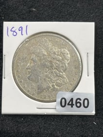 1891 Morgan Silver Dollar Coin