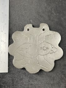 5" Spider Engraved Stone Pendant Indian Artifact Arrowhead