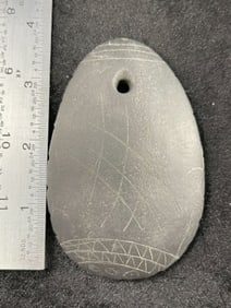 3 & 3/4" Engraved Pendant Indian Artifact Arrowhead