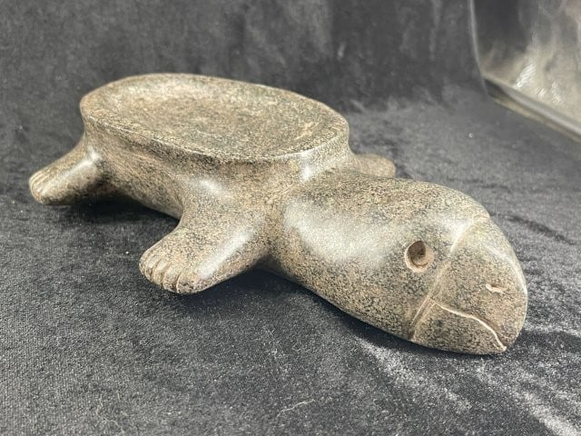 8 & 1/2" Turtle Effigy Bowl Indian Artifact Arrowhead (1 of 6)