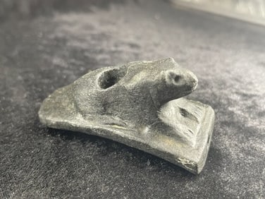 3" Hopewell Bear Effigy Pipe Indian Artifact Arrowhead