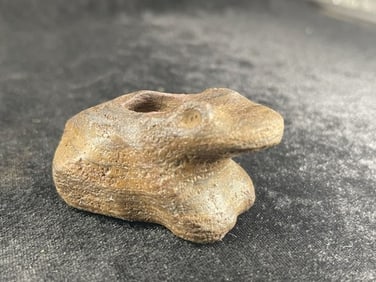 2 & 1/2" Stone Frog Effigy Pipe Indian Artifact Arrowhead