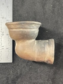 3 & 1/4" Pottery Caddo Pipe Indian Artifact Arrowhead