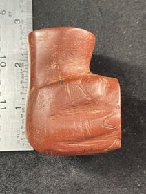 2 & 1/2" Catlinite Hand Effigy Pipe Indian Artifact Arrowhead