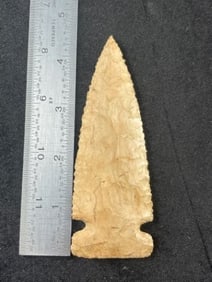 4 & 1/2" Side Notch Indian Artifact Arrowhead
