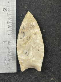 1 & 7/8" Folsom Indian Artifact Arrowhead