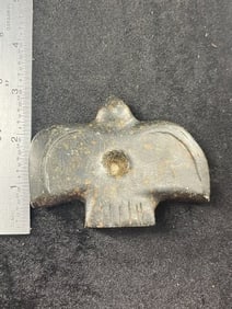 3 & 1/2" Stone Hawk Effigy Paint Pallet Indian Artifact Arrowhead