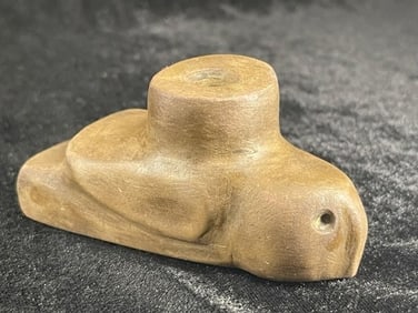 3 & 1/2" Stone Hawk Effigy Pipe Indian Artifact Arrowhead