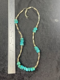 Silver & Turquoise Necklace Indian Artifact Arrowhead