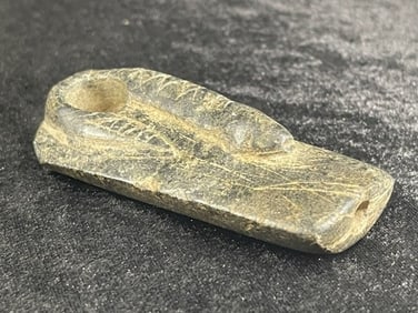 3 & 1/2" Stone Snake Effigy Pipe Indian Artifact Arrowhead