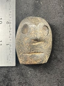 2" Stone Face Effigy Pipe Indian Artifact Arrowhead