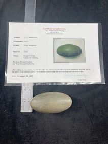 3 & 1/2" Bannerstone with Tony Putty COA from Ohio ex - Tom Howard Collection Indian Artifact