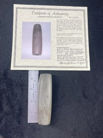 4 & 1/2" Tube Bannerstone with Byron Anderson COA from Trumbull County, Ohio ex - Clayton Barber &
