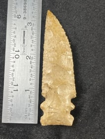 3 & 1/2" Notched Blade Indian Artifact Arrowhead