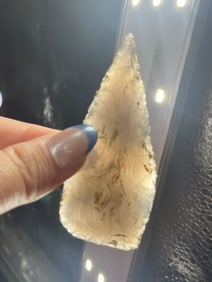 3 & 3/8" Obsidian Blade Indian Artifact Arrowhead