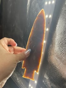 7 & 3/4" Root Beer Flint Hardin Indian Artifact Arrowhead