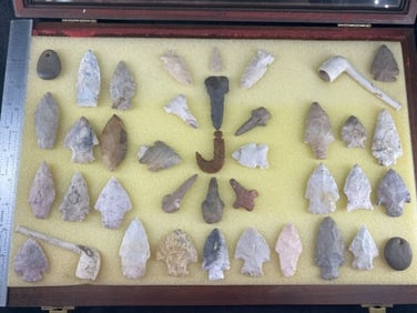 Group of Arrowheads, Pipes, etc frame NOT included