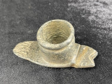 3 & 3/4" Fish Effigy Pipe Indian Artifact Arrowhead