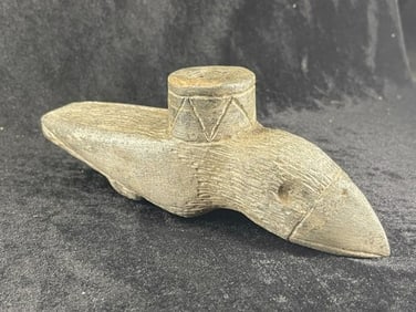 7 & 1/2" Stone Hawk Effigy Pipe Indian Artifact Arrowhead