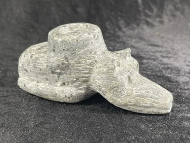 Stone Bear Effigy Pipe Indian Artifact Arrowhead