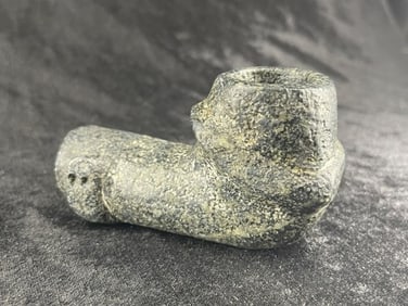 Stone Snake Effigy Pipe Indian Artifact Arrowhead