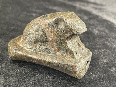 Stone Hopewell Frog Effigy Pipe Indian Artifact Arrowhead