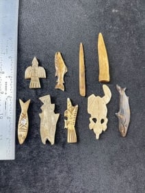 Group of Animal Pendants Indian Artifact Arrowhead