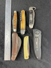 Group of Pocket Knives Indian Artifact Arrowhead