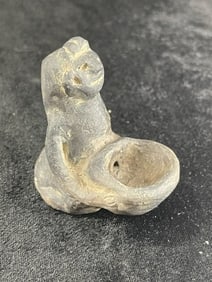 Human Effigy Pottery Pipe Indian Artifact Arrowhead