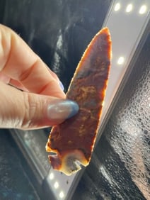 Very Colorful Dovetail Indian Artifact Arrowhead