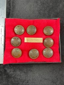 English Military Buttons from the 1800s, frame included