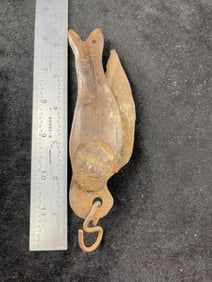 Wooden Fish Effigy Antique Knife Indian Artifact Arrowhead