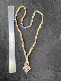 Trade Bead Necklace with Pendant
