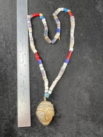 Trade Bead Necklace with Pendant