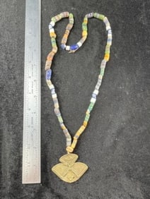 Trade Bead Necklace with Pendant