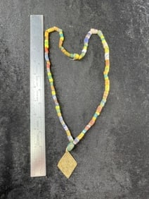 Trade Bead Necklace with Pendant