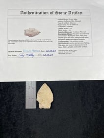 Johnson with Roy Motley COA from Southeast Missouri Indian Artifact Arrowhead