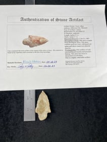 Adena with Roy Motley COA from Cole County, Missouri Indian Artifact Arrowhead