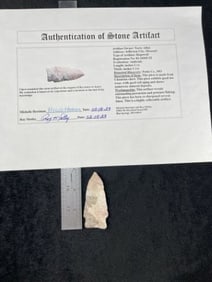 Hopewell with Roy Motley COA from Pettis County, Missouri Indian Artifact Arrowhead