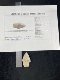 Johnson with Roy Motley COA from Southeast Missouri Indian Artifact Arrowhead