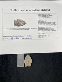 Hopewell with Roy Motley COA from Southeast Missouri Indian Artifact Arrowhead