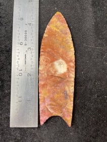 Very Colorful Clovis Indian Artifact Arrowhead