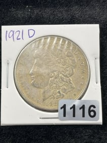 1921 D Morgan Silver Dollar Coin