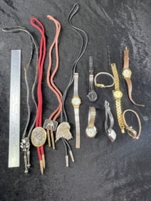 Group of Bolo Ties and Watches