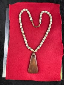 Quartz Pendant Trade Bead Necklace, frame is included Indian Artifact Arrowhead