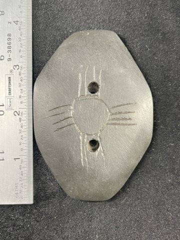 engraved Gorget Indian Artifact Arrowhead (1 of 5)